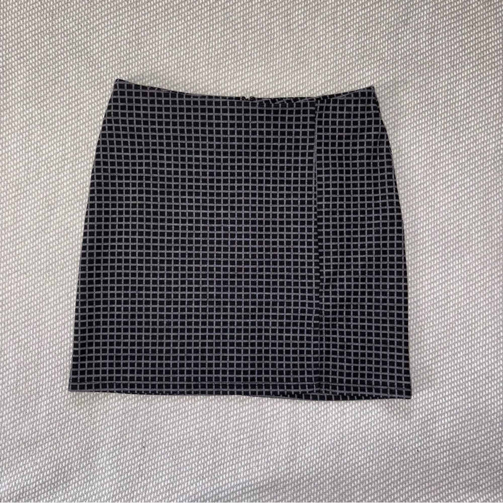 Forever 21 Black White Plaid Square Check Print Slit Mini Skirt Xs Business